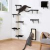 Wall Mounted Cat Climber 5piece Set;  Floating Cat Shelves, Perches, and Scratching Posts;