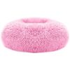Pet Dog Bed Soft Warm Fleece Puppy Cat Bed Dog Cozy Nest Sofa Bed Cushion L Size - Pink - L