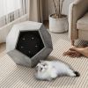 25.98"Modern Pet Furniture Cat Litter Side Table, Sofa Side Table, Planter MDF Multifunctional Furniture, Cement Gray - as Pic