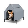 Pet House with Ventilated Windows for Indoor & Outdoor - Grey & Black - S