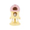 Cartoon Shape Themed Cat Tower with Soft Long Plush Decor - Pink & Yellow - Pet entertainment
