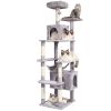 VEVOR Cat Tree 72" Cat Tower with 2 Cat Condos Sisal Scratching Post Light Grey - Default