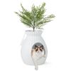 Smart Plant Cat Litter Box with Electronic Odor Removal and Sterilization - White
