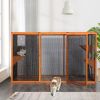 Detachable Cat Enclosure with Waterproof Roof and 3 Jumping Platforms, Orange - As Picture
