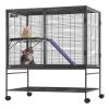 VEVOR 39" Metal Small Animal Cage 2-Tier Rolling Ferret Cage with Tray A Ramp - Default
