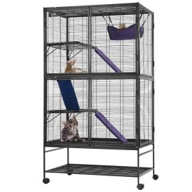 VEVOR 64.6" Metal Small Animal Cage 4-Tier Rolling Ferret Cage with Tray 3 Ramps - Default