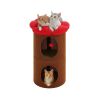 Cylindrical Flower-Shaped Cat House for Home Decor - Brown - L