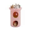 Cylindrical Flower-Shaped Cat House for Home Decor - Pink - L