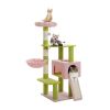 47.2" Multi-Level Cat Tower with Sisal Covered Scratching Posts - Pink & Green - Pet entertainment