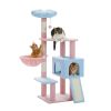 47.2" Multi-Level Cat Tower with Sisal Covered Scratching Posts - Pink & Blue - Pet entertainment