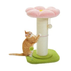 Tall Cat Scratching Post Small Cat Tree for Indoor - Pink & Green - Pet entertainment