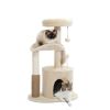Cat Tree with Natural Sisal Rope Cat Toys for Indoor - Beige - Cat Tree