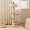 Beige Cat Tree Cat Climbing Frame with Anti slip Pads - as picture