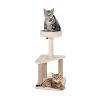 Cat Furniture 2-Tier Cute Small Cat Tree for Indoor - Beige - Pet Supplies
