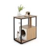 Cat Furniture Coffee Table Cat House with Scratching Post - Natural - Cat House