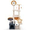 63-inch multi-stage cat tower, cat tree with scratchboard and toys - as picture
