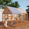 Wooden Cat Catio, Outdoor Large Cat Enclosure, Cat Playpen with Platforms, Sunshine Boards, Bridges, Condos, Orange - As Picture