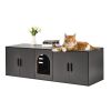 VEVOR Cat Litter Box Enclosure Wooden Litter Box Furniture Hidden 57.9" Black - Particle Board - 57.9 in