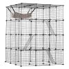 Large 4-tier Cat Cage 41 x 41 x 55" Metal Wire Cat Enclosure with Hammock - L41 x W41 x H55 in
