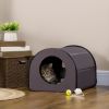 Dome Heated Cat House Portable and Waterproof Pet Shelter for Kitty in Winter, Brown - Brown