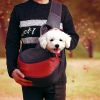 Pet Dog Sling Carrier, Breathable Mesh Adjustable Puppy Sling Carrier Hand Free for Medium Dog Cat Rabbit, L, Red - Red