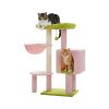 Cactus Cat Tree Tower Cat Condo with Hammock for Indoor - Pink - Pet entertainment