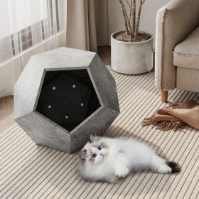 25.98"Modern Pet Furniture Cat Carrier Side Table, Sofa Side Table, Planter MDF Multifunctional Furniture, Cement Gray - as Pic