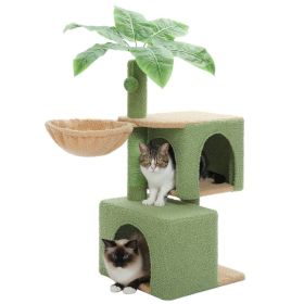 Cats Cactus Cat Tree with Cat Condos for Indoor - Green - Pet entertainment