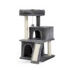 Modern Multilevel Plush Double Condos Cat Tree - Grey - Pet entertainment