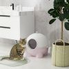 PawHut Hooded Cat Litter Box, Large Kitty Litter Pan with Lid, Scoop, Leaking Sand Pedal, Top Handle, Light Pink - multicolor