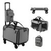 1PC Outdoor Rolling Cat Carrier with Litter Bag and Dual-use Pads - Gray