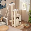 60 Inches Tall Cat Tree with 2-Story Condo and Sisal Scratching Posts - Natural