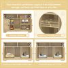 GO Cat Litter Box Enclosure for 2 Cats, Double Hidden Litter Box Furniture Cat Washroom, Farmhouse Indoor Cat House End Table, Brown - as Pic