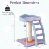 Multifunctional Plush Cat Tree with Ladder - Blue & Purple - Pet entertainment