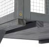 Cat Window Catio, Cat Outdoor Enclosure with Sun Sheet Roof, Wall Mounted Wood Cat Window Perch House, Weatherproof Window Box, Dark Gray - As Pic