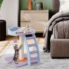 Multifunctional Plush Cat Tree with Ladder - Blue & Purple - Pet entertainment