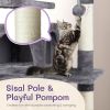 53 inch Multi-Level Cat Tree Cat Condo with Scratching Posts Kittens Activity Tower Pet Play House Furniture, Dark Grey - as picture