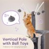 49 inch Cat Tree Cat Tower for Indoor Cats, Cat House with Padded Platform Bed, Toy Balls, Large Cozy Condo and Scratch Board, Dark Grey - as picture