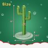 26in Cactus Cat Scratching Post, Cute Cat Scratcher with Natural Sisal Posts & Flower Toppers for Indoor Cats - as picture