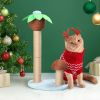 27.5in Coconut Palm Tree Cat Scratching Post, Cute Cat Scratcher with Natural Sisal Posts & Dangling Balls for Indoor Cats - as picture
