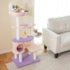 Multi-level Cat Tower with Sisal Covered Scratching Posts - Purplish Pink
