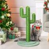 26in Cactus Cat Scratching Post, Cute Cat Scratcher with Natural Sisal Posts & Flower Toppers for Indoor Cats - as picture