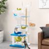 1PC Multi-level Cat Tower with Sisal Covered Scratching Posts - Blue