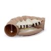 Collapsible Cat Tunnel Bed;  Hide Tunnel for Indoor Cats with Hanging Toys and Cushion Mat;  XH - Coffee
