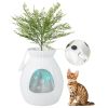 Smart Plant Cat Litter Box with Electronic Odor Removal and Sterilization - White