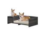 Esme Ash Gray 47" Wide Modern Comfy Pet Bed with Cushion and Side Storage Compartment - as Pic