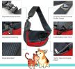 Pet Dog Sling Carrier, Breathable Mesh Adjustable Puppy Sling Carrier Hand Free for Medium Dog Cat Rabbit, L, Red - Red