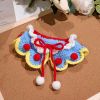 Blue Christmas Pet Collar Lace Cat Teddy Bichon Scarf Knitted Handmade Necklace New Year Photography Crochet Scarf Bib - Default