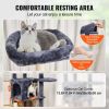 VEVOR Cat Tree 60.6" Cat Tower with Cat Condo Sisal Scratching Post Dark Grey - Default