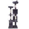 Cat Tree Cat Tower with Scratching Ball, Plush Cushion, Ladder and Condos for Indoor Cats, Gray - as Pic